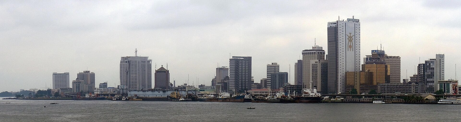 Lagos skyline at sunset